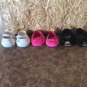 Build a Bear lot of three pair of dress shoes